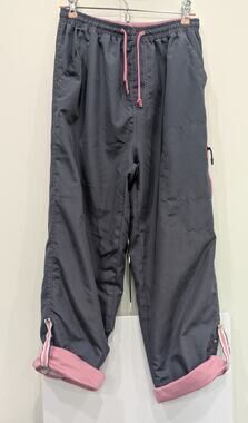 VTG 90s East West Nylon Athleasure Windbreaker Track Pants Pink And Grey Medium